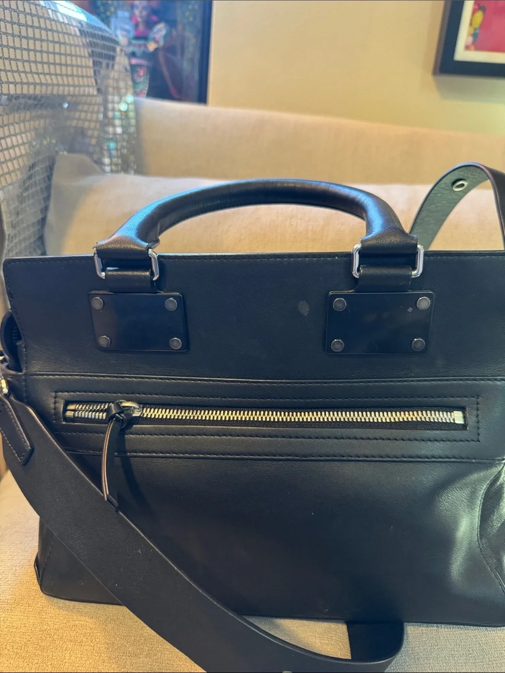 Rag & Bone black leather Pilot satchel